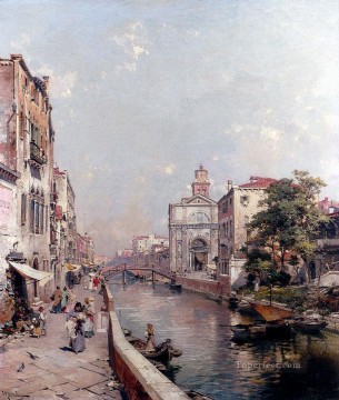 Rio St Geronimo Venezia Venice Franz Richard Unterberger Venice Oil Paintings